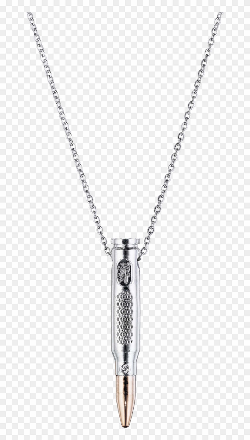 Distressed Silver Bullet Necklace - Necklace Clipart
