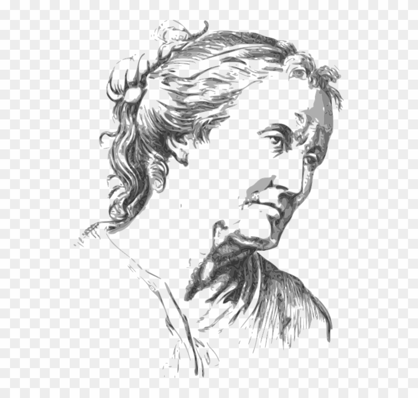 Expression Face Old Woman - Sketch Of An Old Woman Clipart #3487484