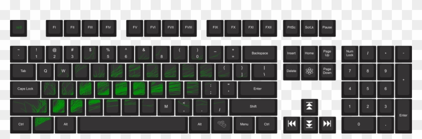 Choose Your Keycap Colors - Razer Blackwidow Ultimate 2013 Layout Clipart #3487552