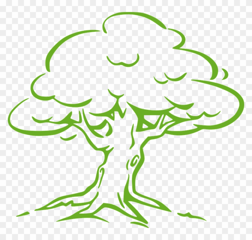 Mental Health - Simple Oak Tree Drawing Clipart #3487586