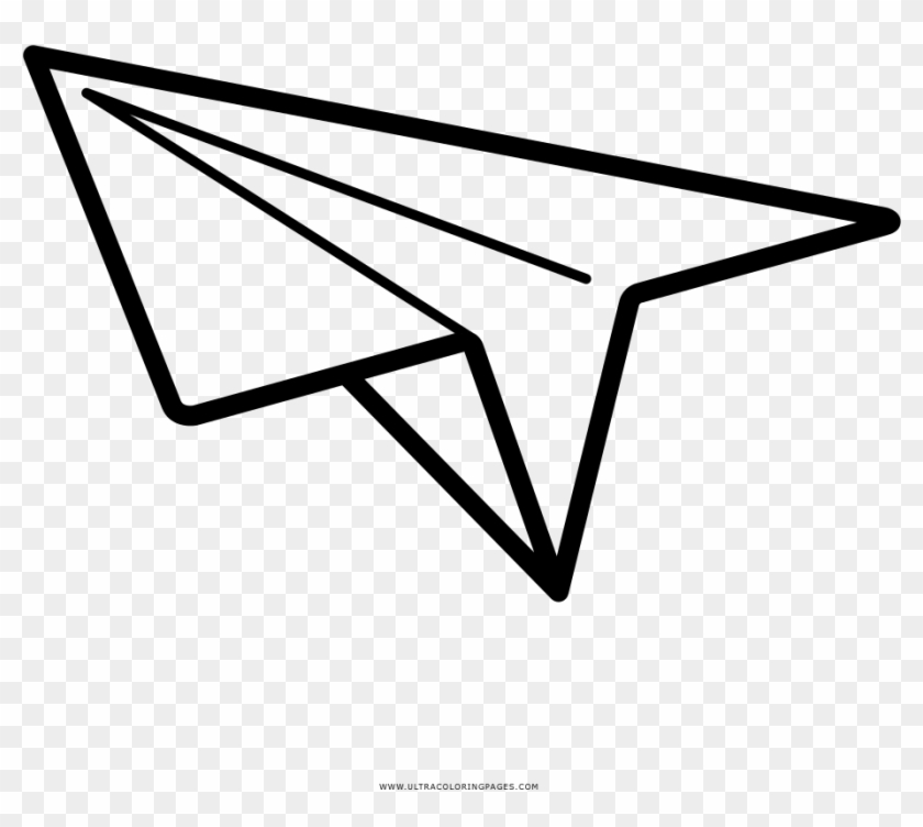 Paper Airplane Coloring Page - Line Art Clipart #3487730
