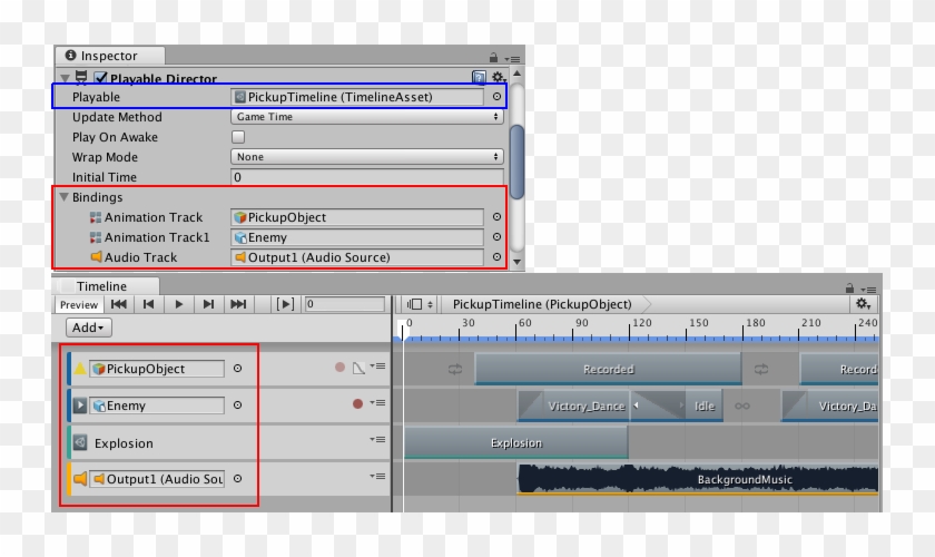 The Playable Director Component Shows The Timeline - Animation Clipart
