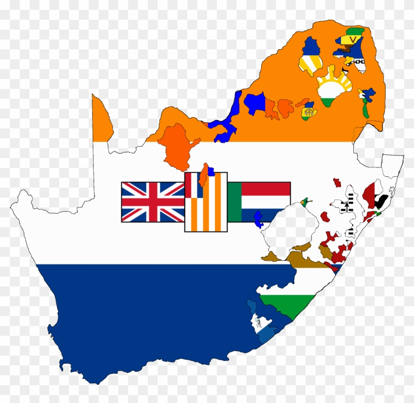 Flag Map Of South Africa 1928-1994 - Old South African Map Clipart #3490628