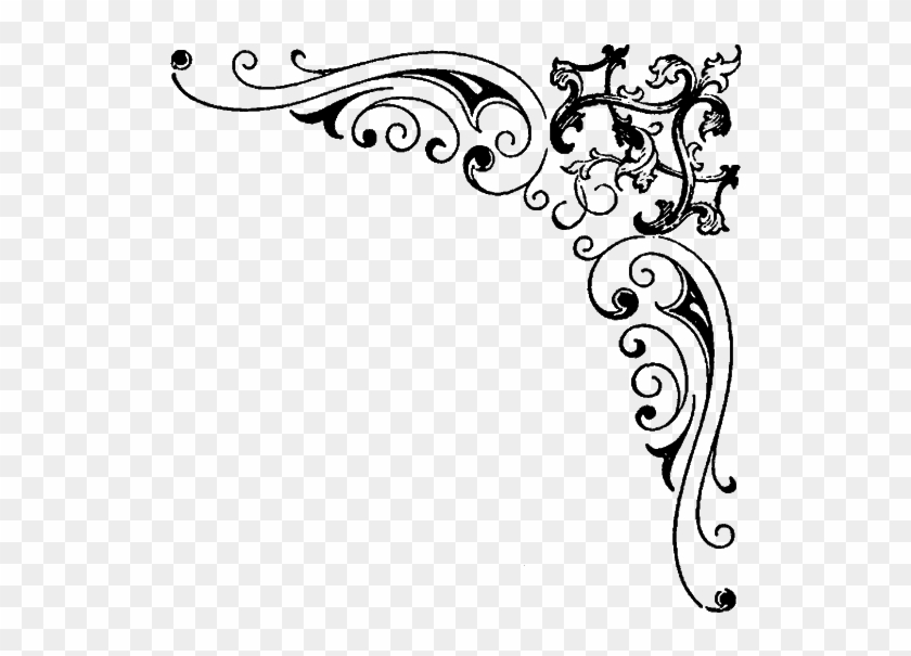 Digital Stamp Design Flourish - Fancy Corner Borders Png Clipart #3490893