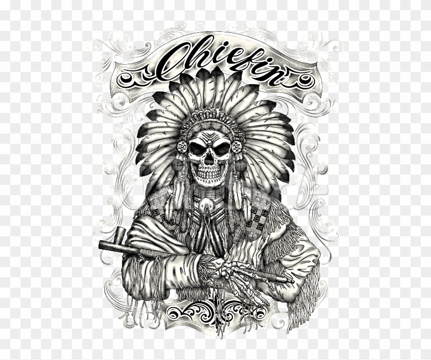 Chiefin' Skull Chief - Skull Chief Drawings Clipart