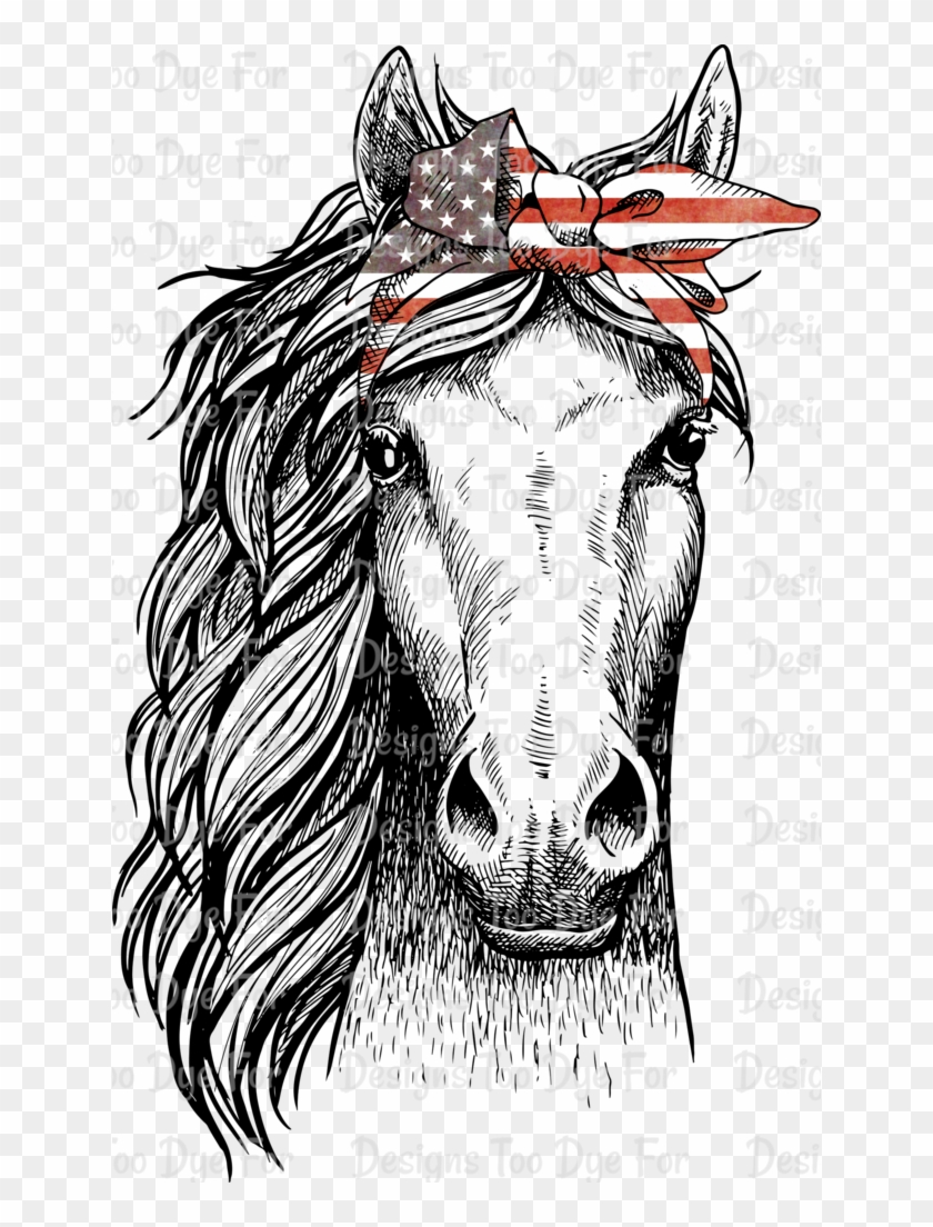 Drawing Bandana Face - Horse Head Front View Clipart