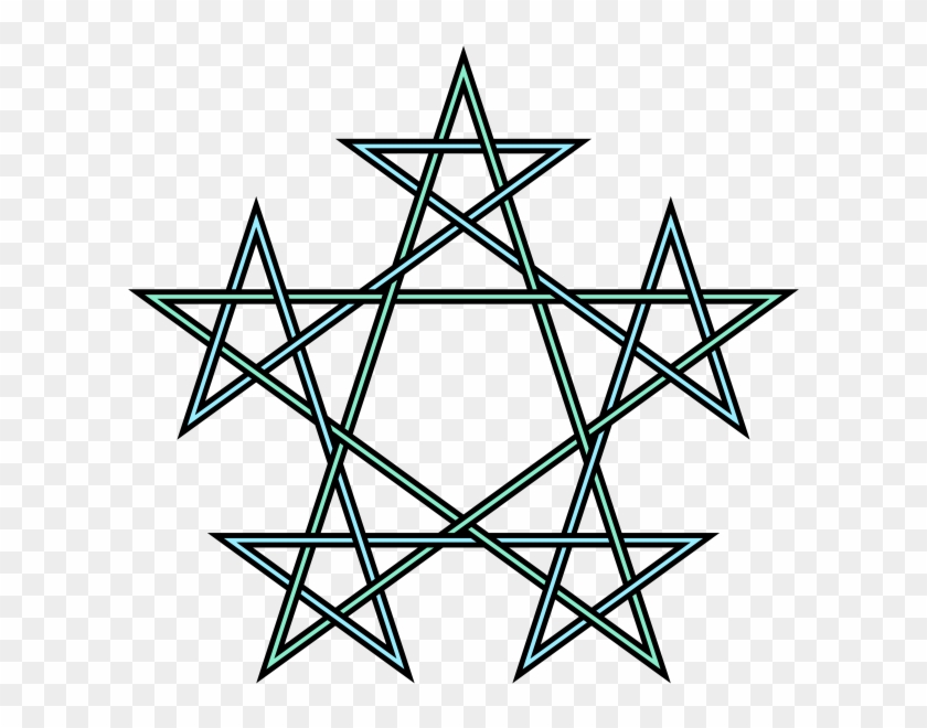 634 X 600 34 0 - Interlaced Pentagrams Clipart #3492722