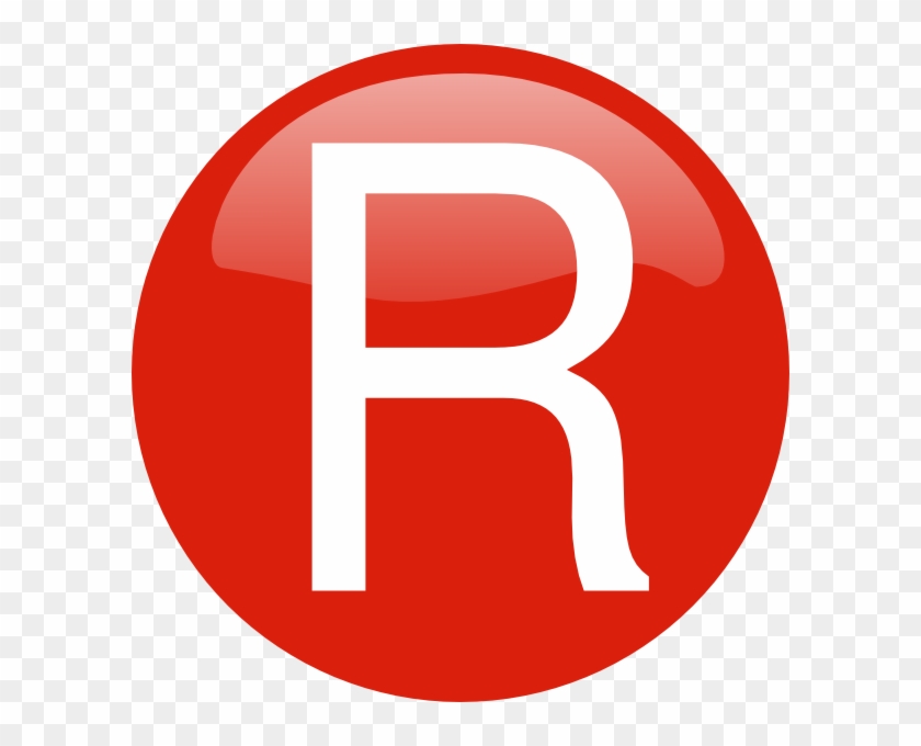 Red R Text Button Svg Clip Arts 600 X 600 Px - R Red - Png Download