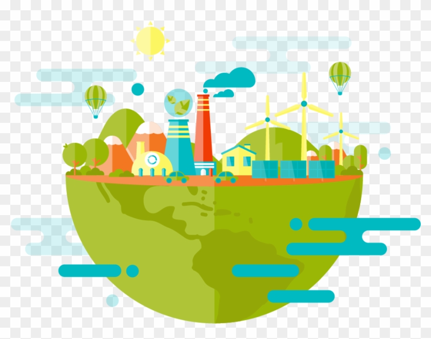 Green New York After Using Renewable Energy Clipart