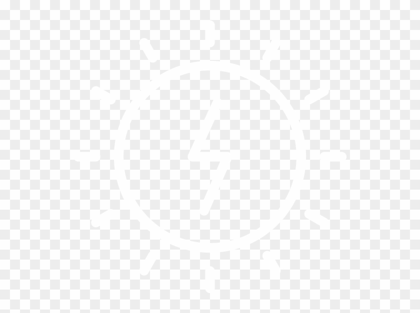 White Icon Of A Sun With An Energy Bolt In The Middle - Johns Hopkins Logo White Clipart #3493626