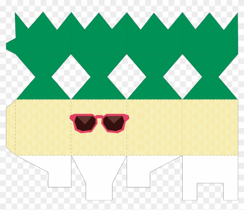 Caixa Bala Abacaxi - Molde De Caixinha De Abacaxi Clipart