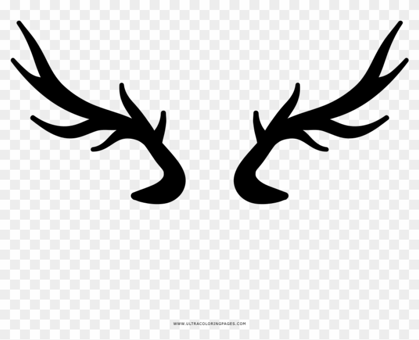 Deer Horns Coloring Page - Chifre Png Clipart #3494650
