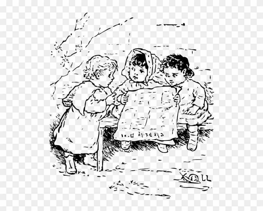Children Reading Newspaper Svg Clip Arts 528 X 595 - Newspaper Clip Art - Png Download #3494655