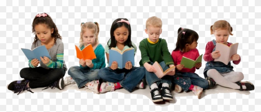 Children Reading Books Together - Kids Reading English Books Clipart
