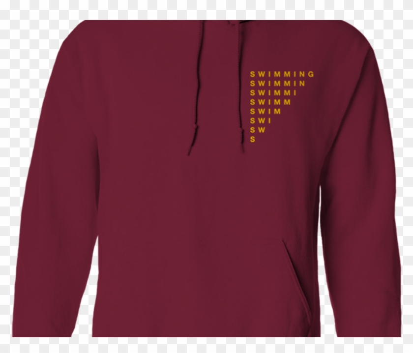 Swimming Wave Hoodie Burgundy Mac Miller Store - Long-sleeved T-shirt Clipart