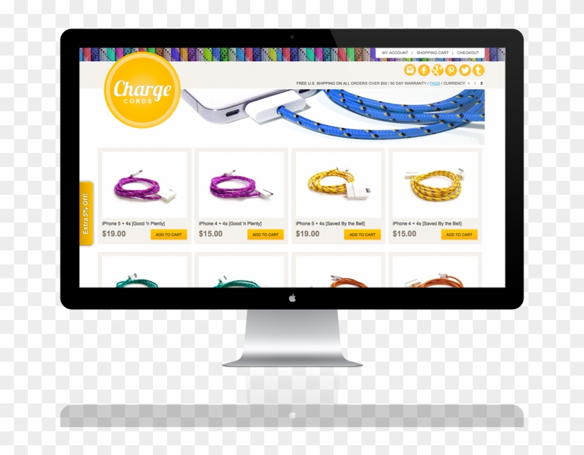 Charge Cords - Computer Monitor Clipart