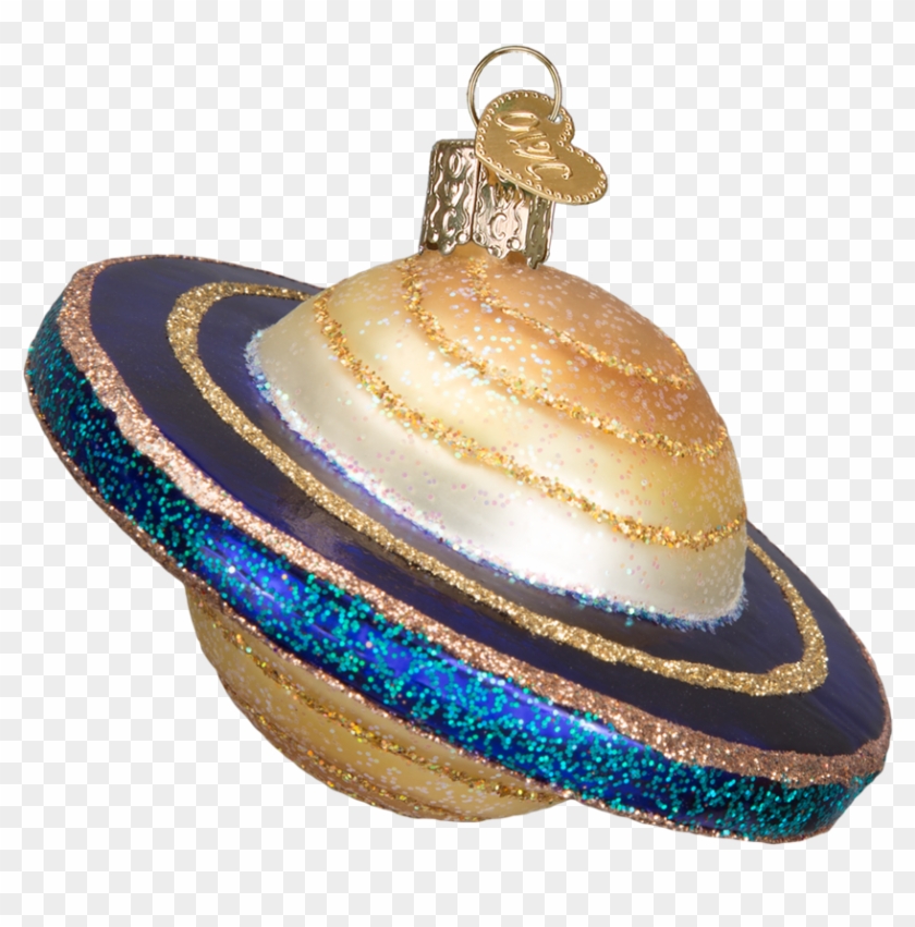 Saturn Planet Old World Glass Ornament - Brass Clipart
