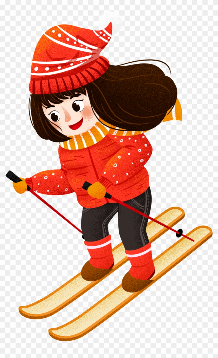 Ski Girl Character Festival Png And Psd - Sledding Clipart #3496130