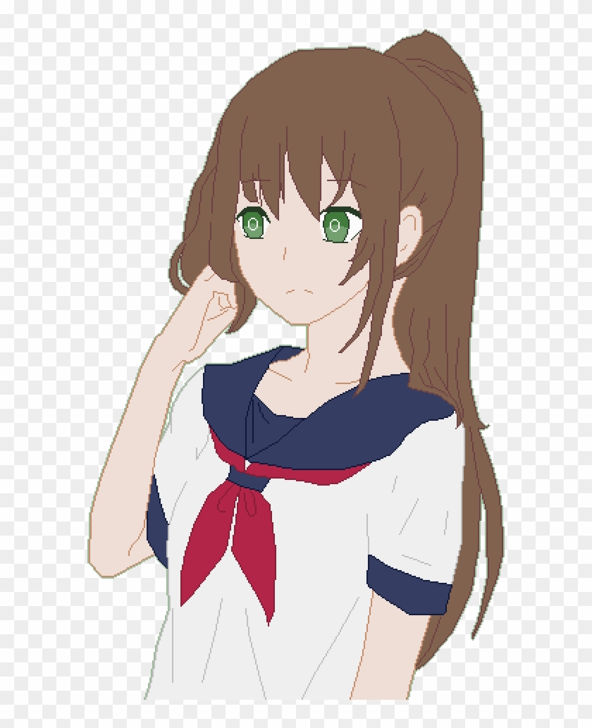 Yandere Simulator Persona - Yandere Sim Brown Hair Girl Clipart