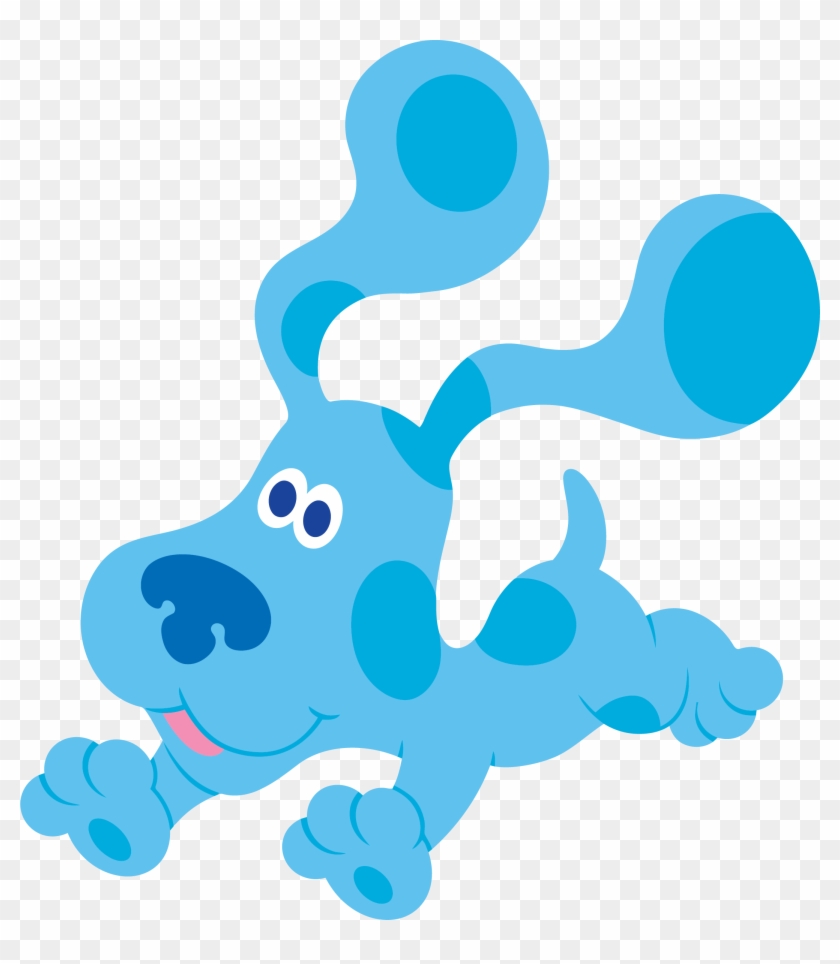 Blue's Clues Clip Art Running Clipart Png - Blues Clues Blue Jumping Transparent Png #3496885