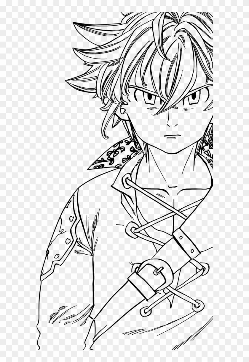 Angry Meliodas - Seven Deadly Sins Coloring Pages Clipart #3497729