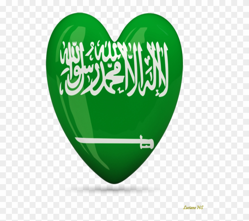 Saudi Arabia's Flag In A Big Heart - Saudi Arabia Flag Clipart #3498671