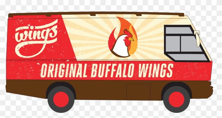 Wings Darwin Food Truck Art Side Design - Chicken Wings Clipart #3498845