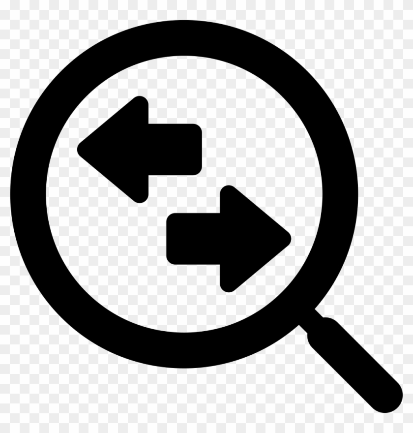Magnifying Glass With Two-way Arrows Comments - Flechas En Ambos Sentidos Clipart