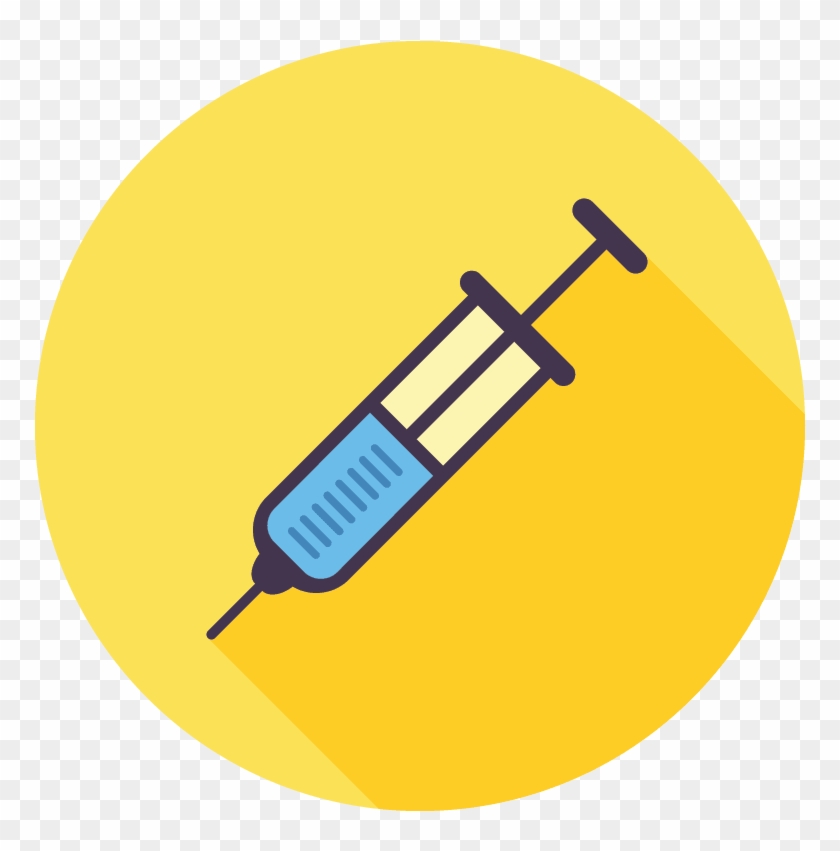 Flat Syringe Icon - Vaccin Dessin Clipart #3499443
