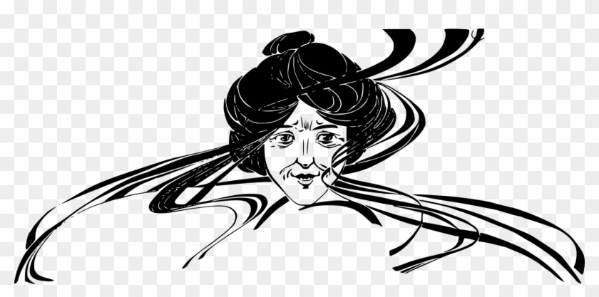 Woman Computer Icons Line Art Black And White Visual - Creepy Old Lady Clip Art - Png Download