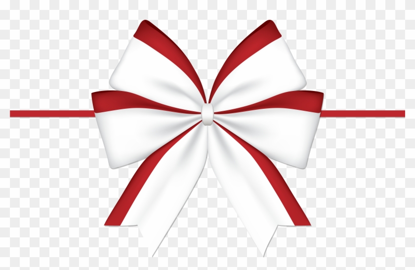 Visit - Red And White Bow Clipart