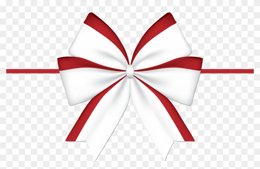 Visit - Red And White Bow Clipart #350886