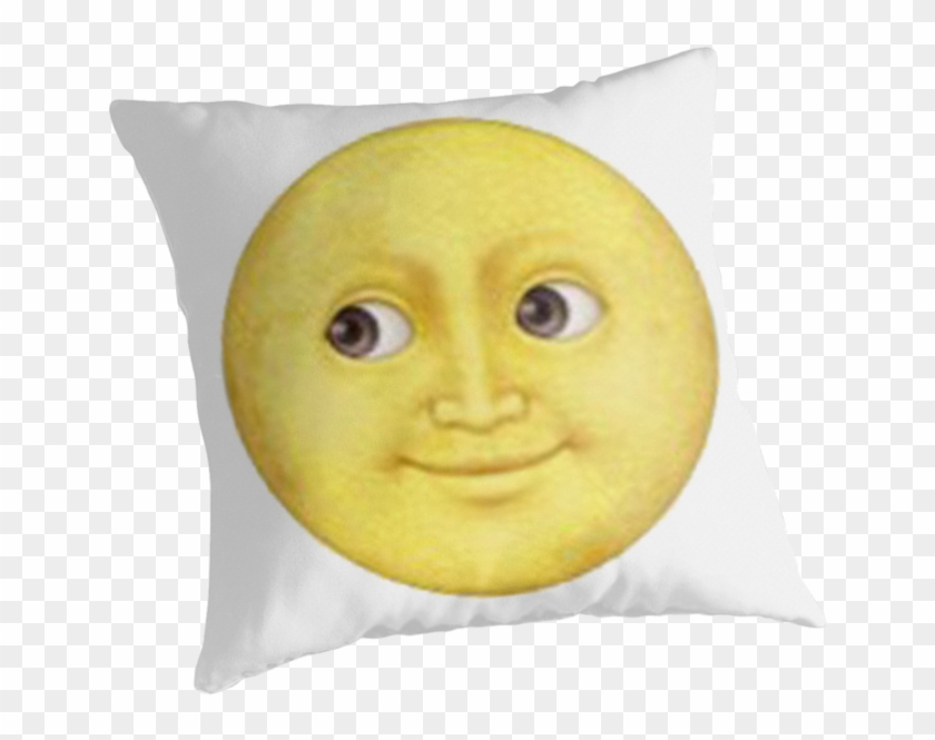 "yellow Moon Face Emoji" Throw Pillows By Dennisnewsome - Cushion Clipart #350916