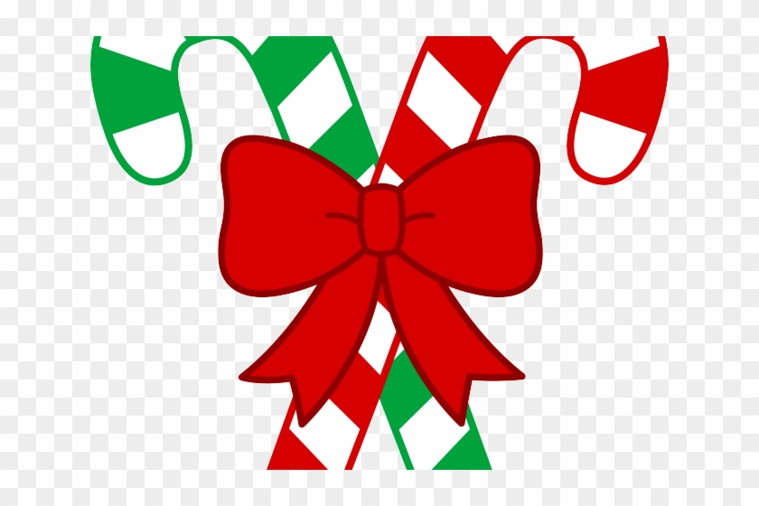 Christmas Bow Clipart - Candy Cane Clipart Png Transparent Png #351080