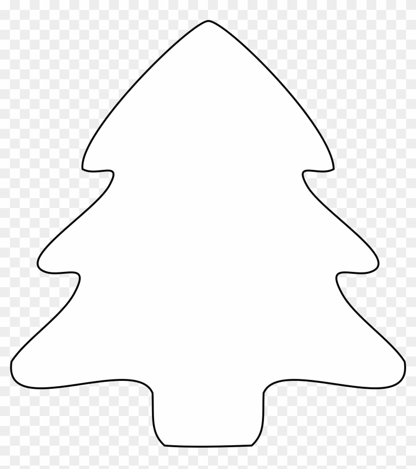 Black And White Tree Clipart - White Christmas Tree Shape - Png Download #351250