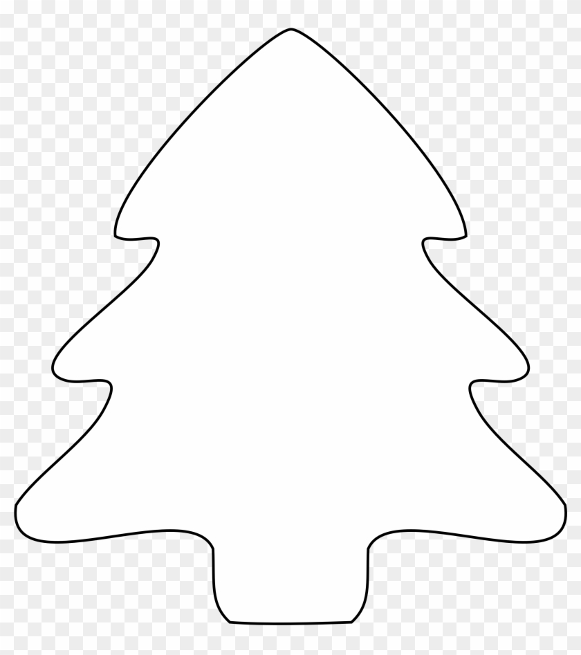 Black And White Tree Clipart - White Christmas Tree Shape - Png Download