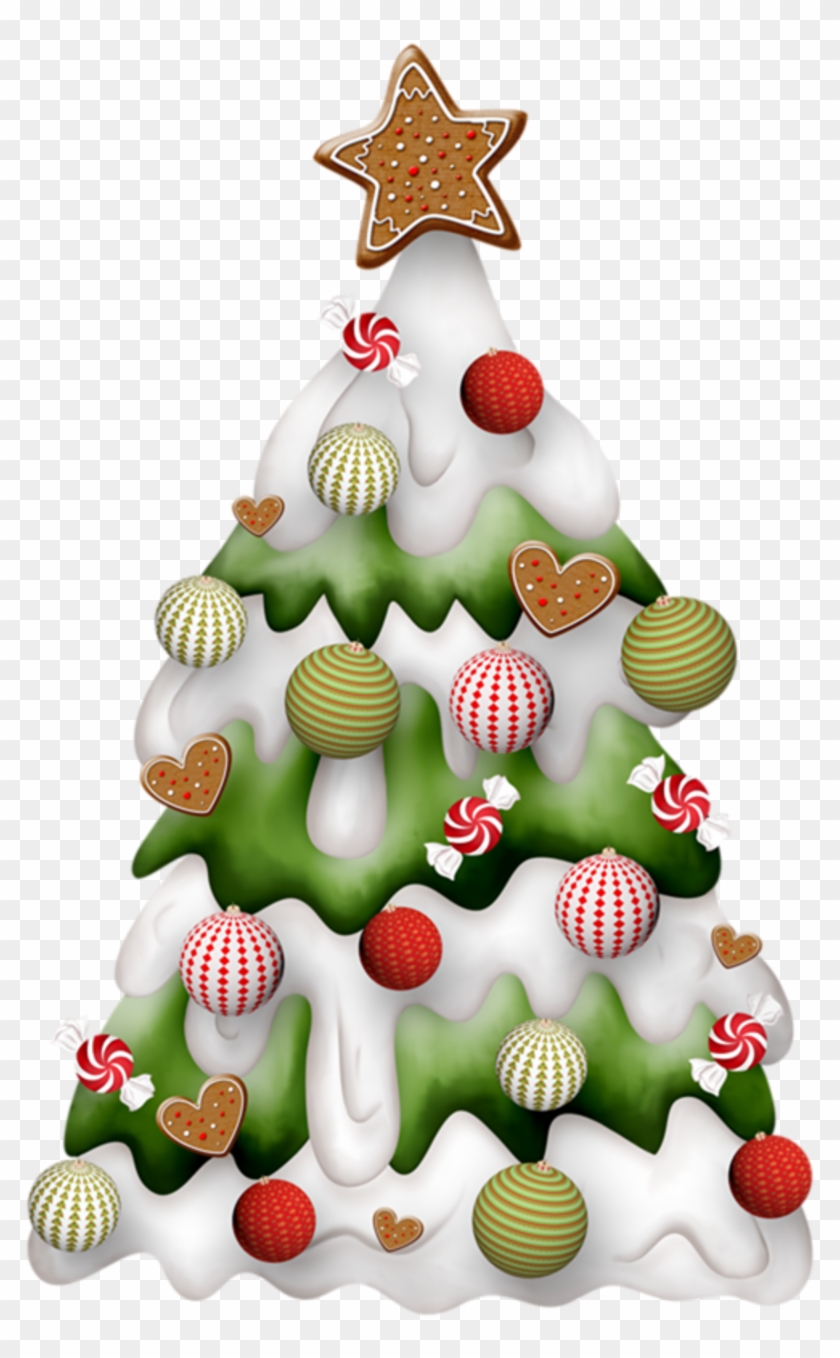 Christmas Tree Clipart Snowman - Winter Christmas Tree Clipart - Png Download