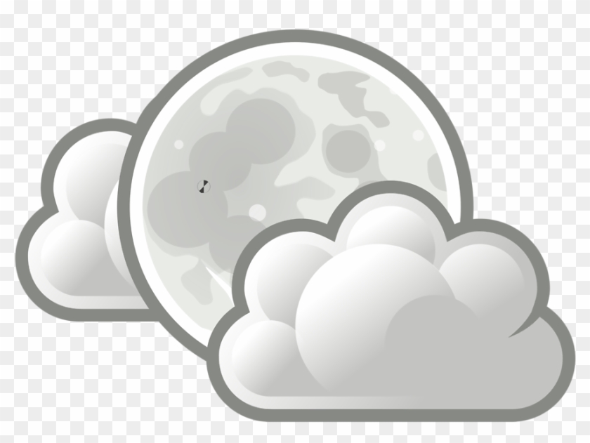 Free Stock Photo - Full Moon With Clouds Drawings Clipart #351436