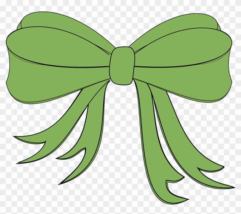 Green Christmas Bow Clipart - Png Download #351605