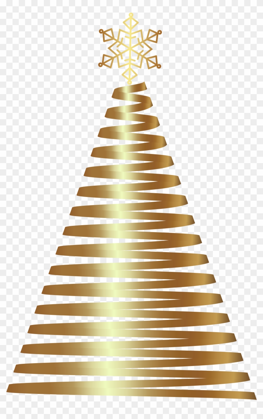 Christmas Tree Gold Vector Png Clipart