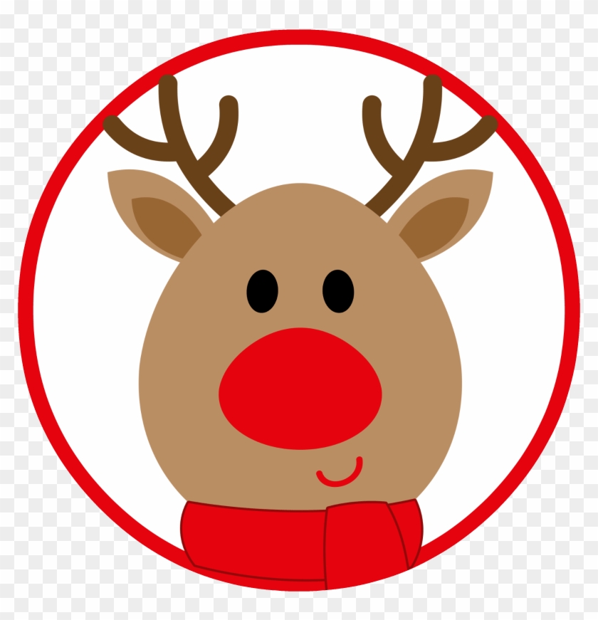 Rudolf Nose Png Graphic Stock - Reindeer Cartoon Face Png Clipart #351984