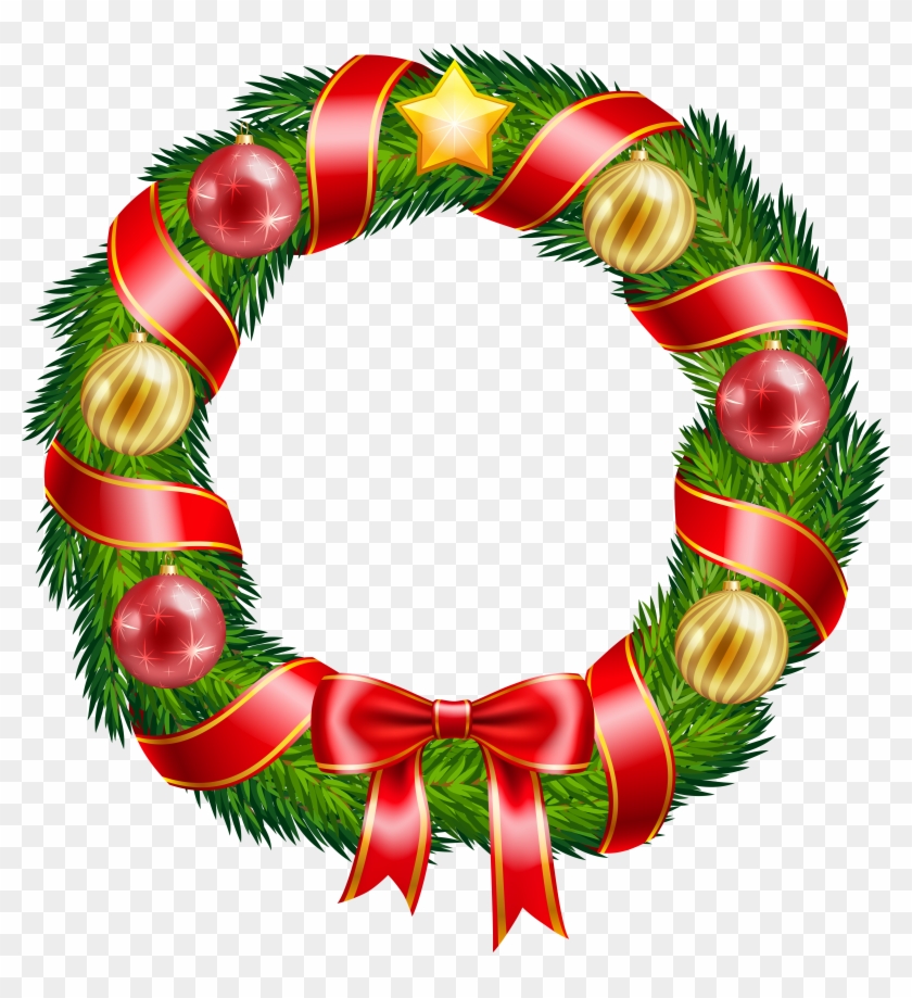 Christmas Tree Clipart Wreath - Christmas Wreath Images Clip Art - Png Download