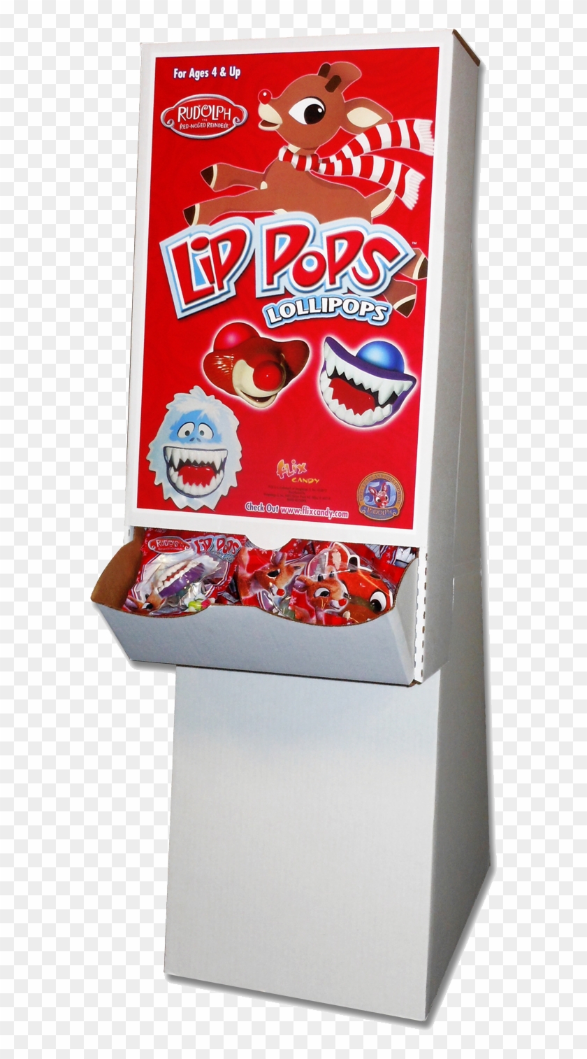 Rudolph Lip Pops Floor Display - Cartoon Clipart #352081