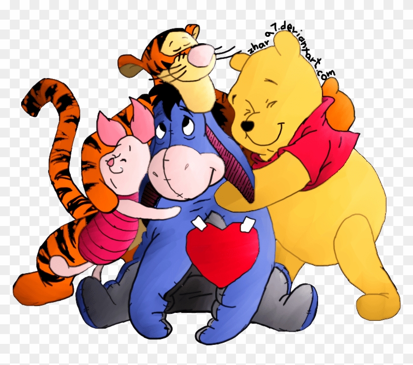 Winnie The Pooh And Friends Hug - Winnie The Pooh Hugging Clipart