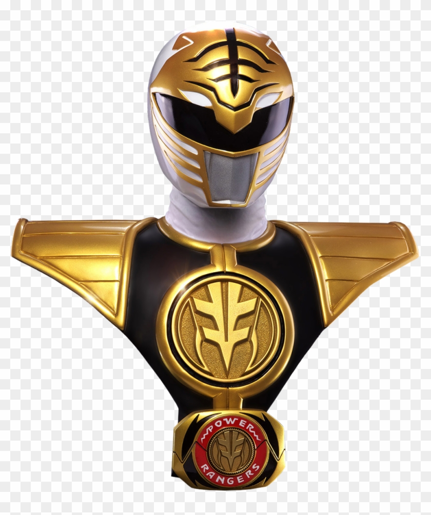 Mighty - White Ranger Bust Clipart