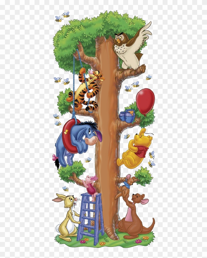 Winnie The Pooh - Winnie The Pooh Characters In Tree Clipart