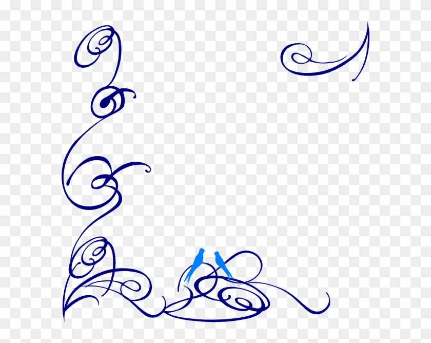 Decorative Swirl Blue Bird Clip Art At Clker Com Vector - Swirl Clip Art Png Transparent Png #353347