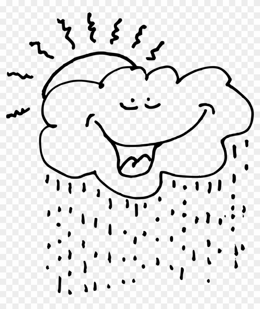 Rain Cloud Black And White Drawing Computer Icons - Snowing Weather Black And White Clipart #353348
