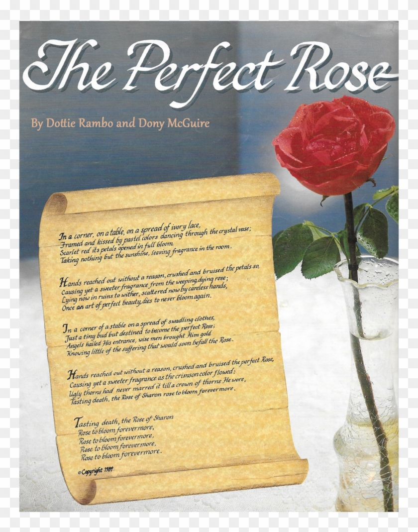 The Perfect Rose Sheet Music Cover Album Bkgrd - Garden Roses Clipart #353626
