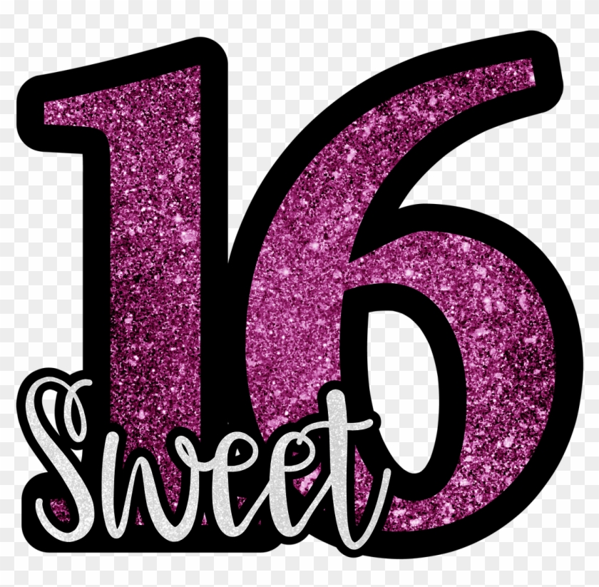 Sweet 16,sweet Sixteen,16 Birthday,pink Glitter,white - Sweet 16 Sticker Clipart #353718